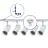 Complete Set 1-Phase Rail L 1 x 1,5 Meter White | incl. 5x Spot + GU10 2700K 3W Dimmable + End Cap, Power Connector and L -Connector